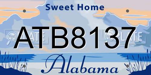 ATB8137 Alabama License Plate