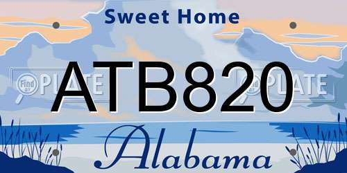 ATB820 Alabama License Plate