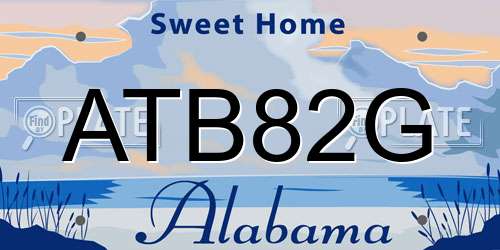 ATB82G Alabama License Plate