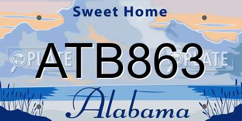 ATB863 Alabama License Plate