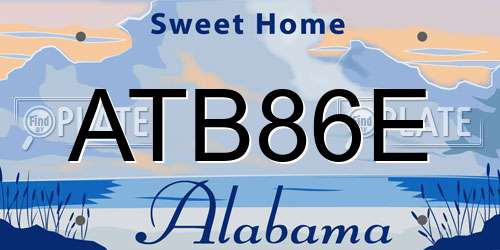 ATB86E Alabama License Plate