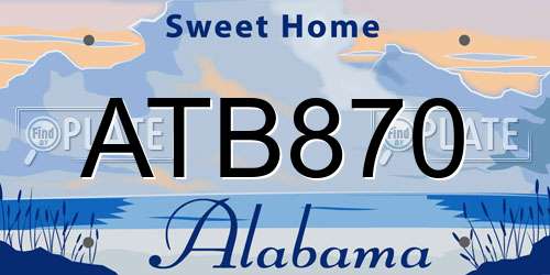 ATB870 Alabama License Plate