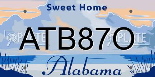 ATB87O Alabama License Plate