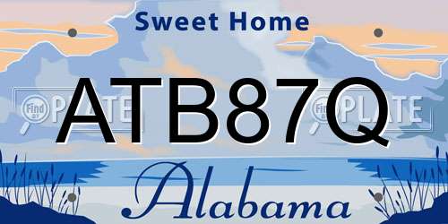 ATB87Q Alabama License Plate