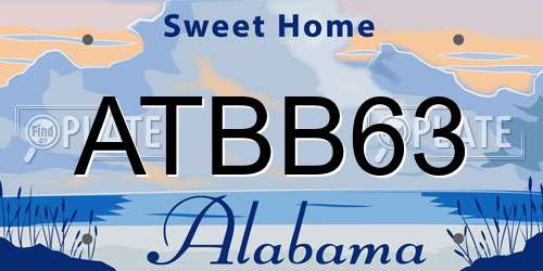 ATBB63 Alabama License Plate