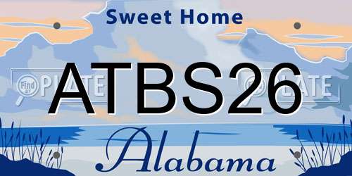 ATBS26 Alabama License Plate
