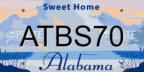 ATBS70 Alabama License Plate