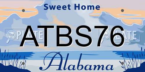 ATBS76 Alabama License Plate