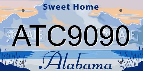 ATC9090 Alabama License Plate