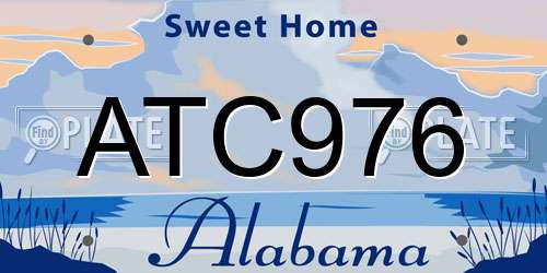 ATC976 Alabama License Plate