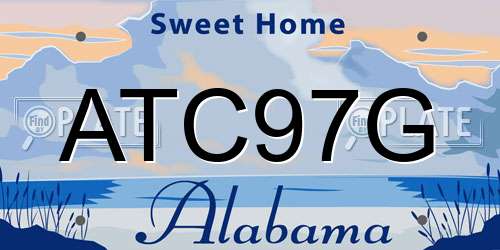 ATC97G Alabama License Plate