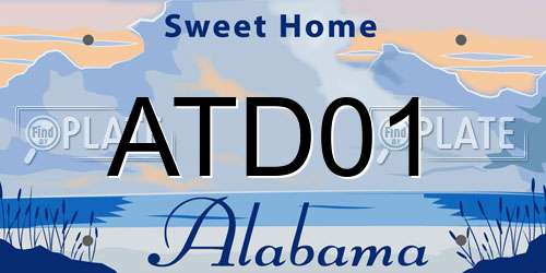 ATD01 Alabama License Plate