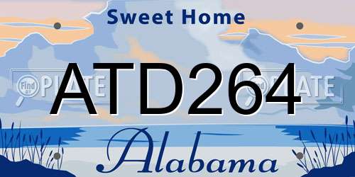 ATD264 Alabama License Plate