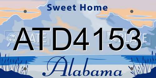ATD4153 Alabama License Plate