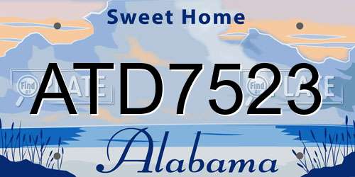 ATD7523 Alabama License Plate