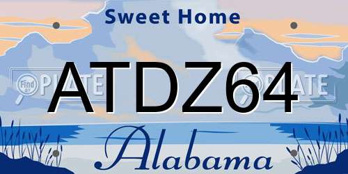ATDZ64 Alabama License Plate
