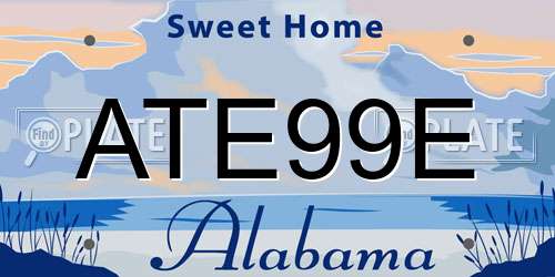 ATE99E Alabama License Plate