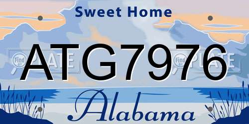 ATG7976 Alabama License Plate