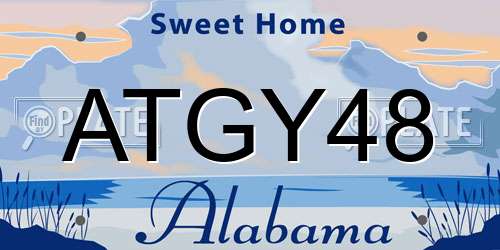 ATGY48 Alabama License Plate