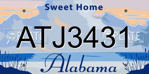 ATJ3431 Alabama License Plate