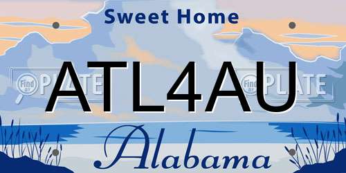 ATL4AU Alabama License Plate