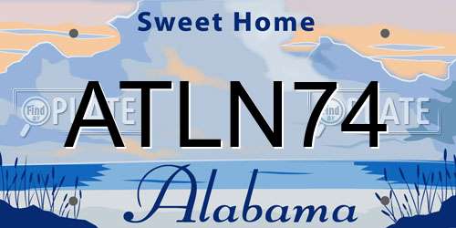 ATLN74 Alabama License Plate