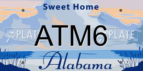 ATM6 Alabama License Plate