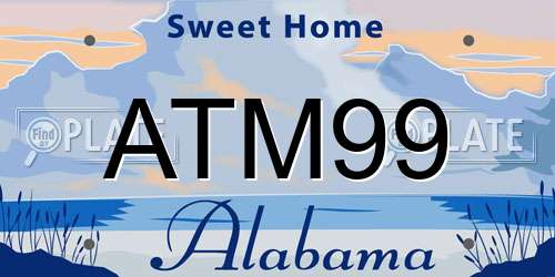 ATM99 Alabama License Plate
