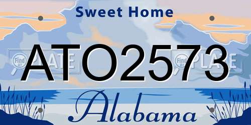 ATO2573 Alabama License Plate