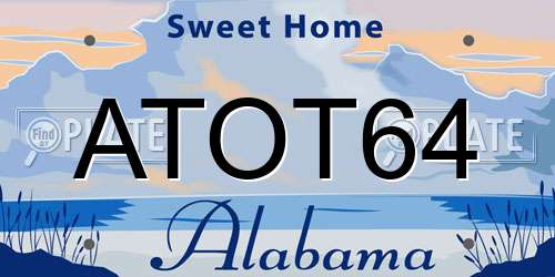 ATOT64 Alabama License Plate