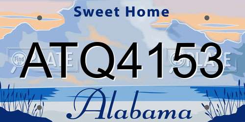 ATQ4153 Alabama License Plate