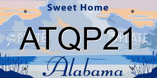 ATQP21 Alabama License Plate