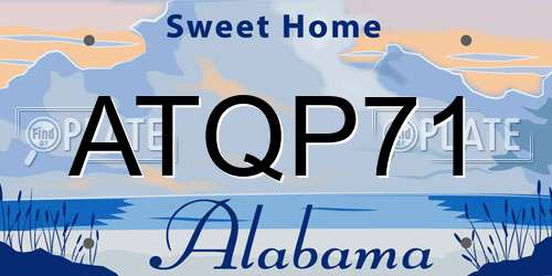 ATQP71 Alabama License Plate
