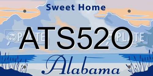 ATS52O Alabama License Plate