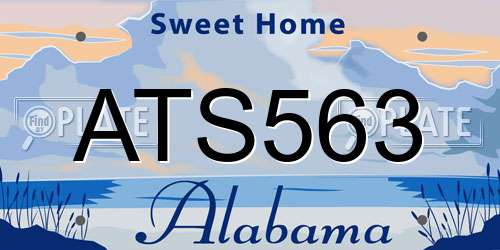 ATS563 Alabama License Plate