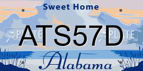 ATS57D Alabama License Plate