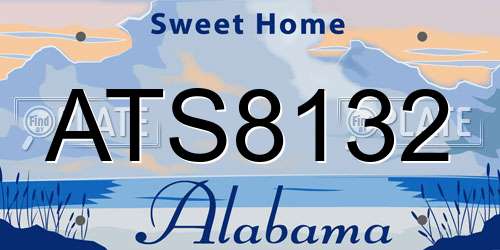 ATS8132 Alabama License Plate