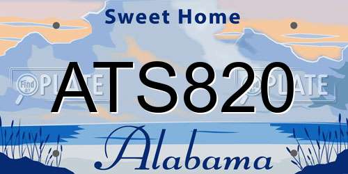 ATS820 Alabama License Plate
