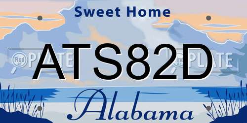 ATS82D Alabama License Plate