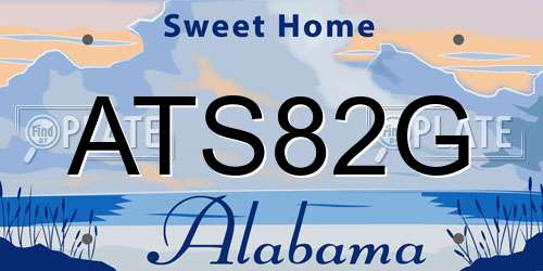 ATS82G Alabama License Plate