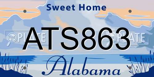 ATS863 Alabama License Plate