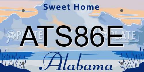 ATS86E Alabama License Plate