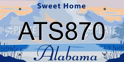 ATS870 Alabama License Plate