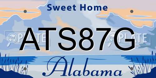 ATS87G Alabama License Plate