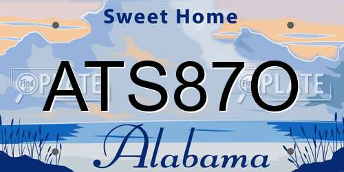 ATS87O Alabama License Plate