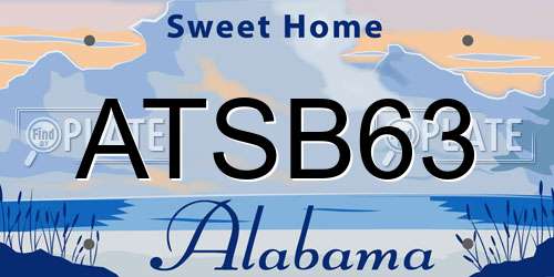 ATSB63 Alabama License Plate
