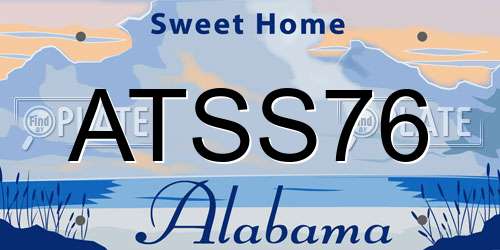 ATSS76 Alabama License Plate