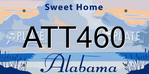 ATT460 Alabama License Plate