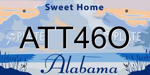 ATT46O Alabama License Plate