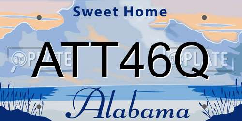 ATT46Q Alabama License Plate